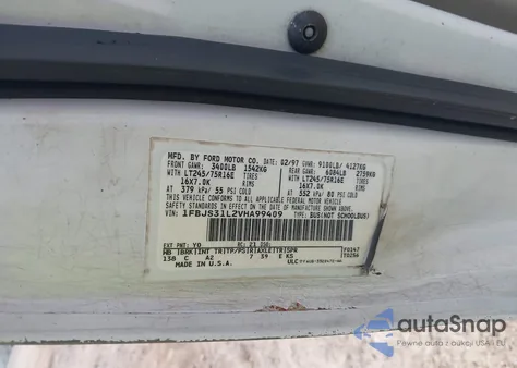 1997 Ford Club Wagon Xl/Xlt z USA, uszkodzony, nr VIN 1FBJS31L2VHA99409